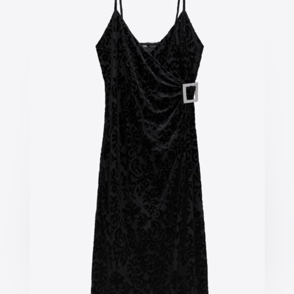 NWT ZARA BUCKLED JAQUARD DRESS , SIZE S - Picture 6 of 8